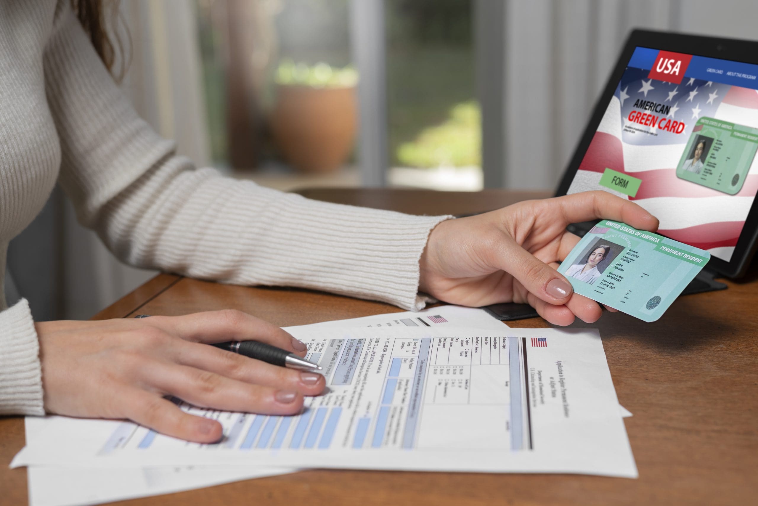 top-view-green-card-application